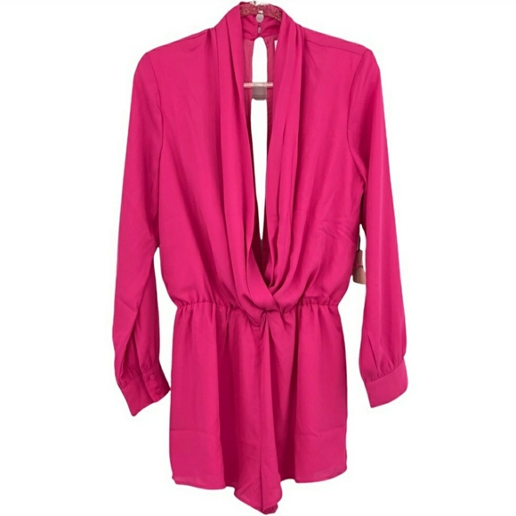 superdown Pants - Superdown Revolve Pink Deep V Short Romper